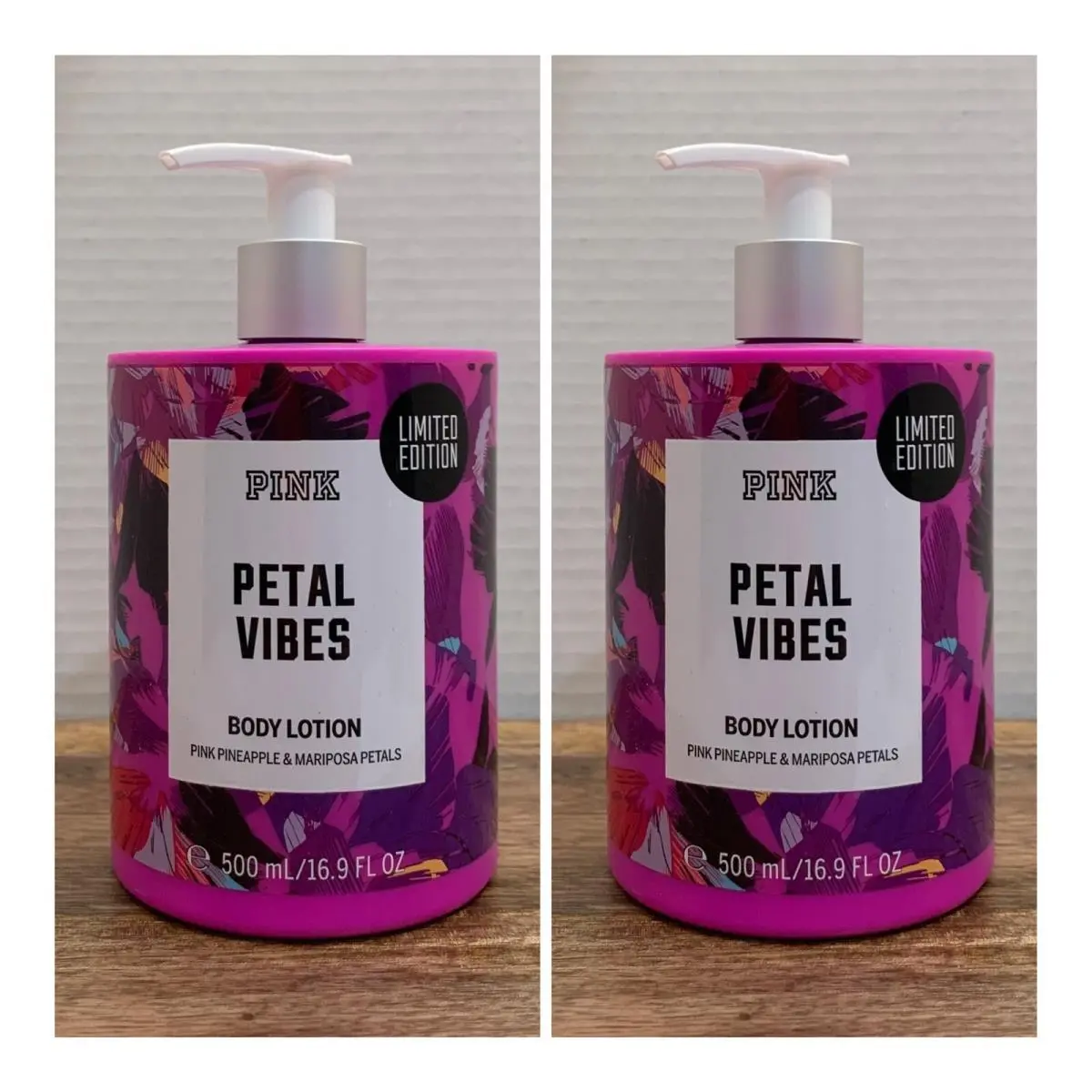 Victoria`s Secret Pink Petal Vibes Body Lotion 16.9 Fl.oz. Lot of 2