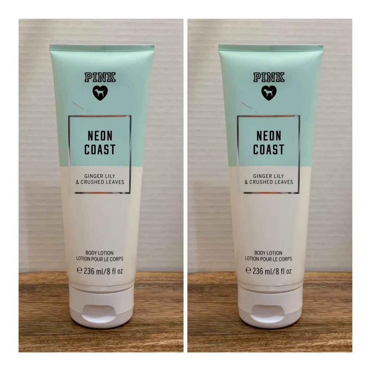 Victoria`s Secret Pink Neon Coast Body Lotion 8 Fl.oz. Lot of 2 by Victoria's Secret