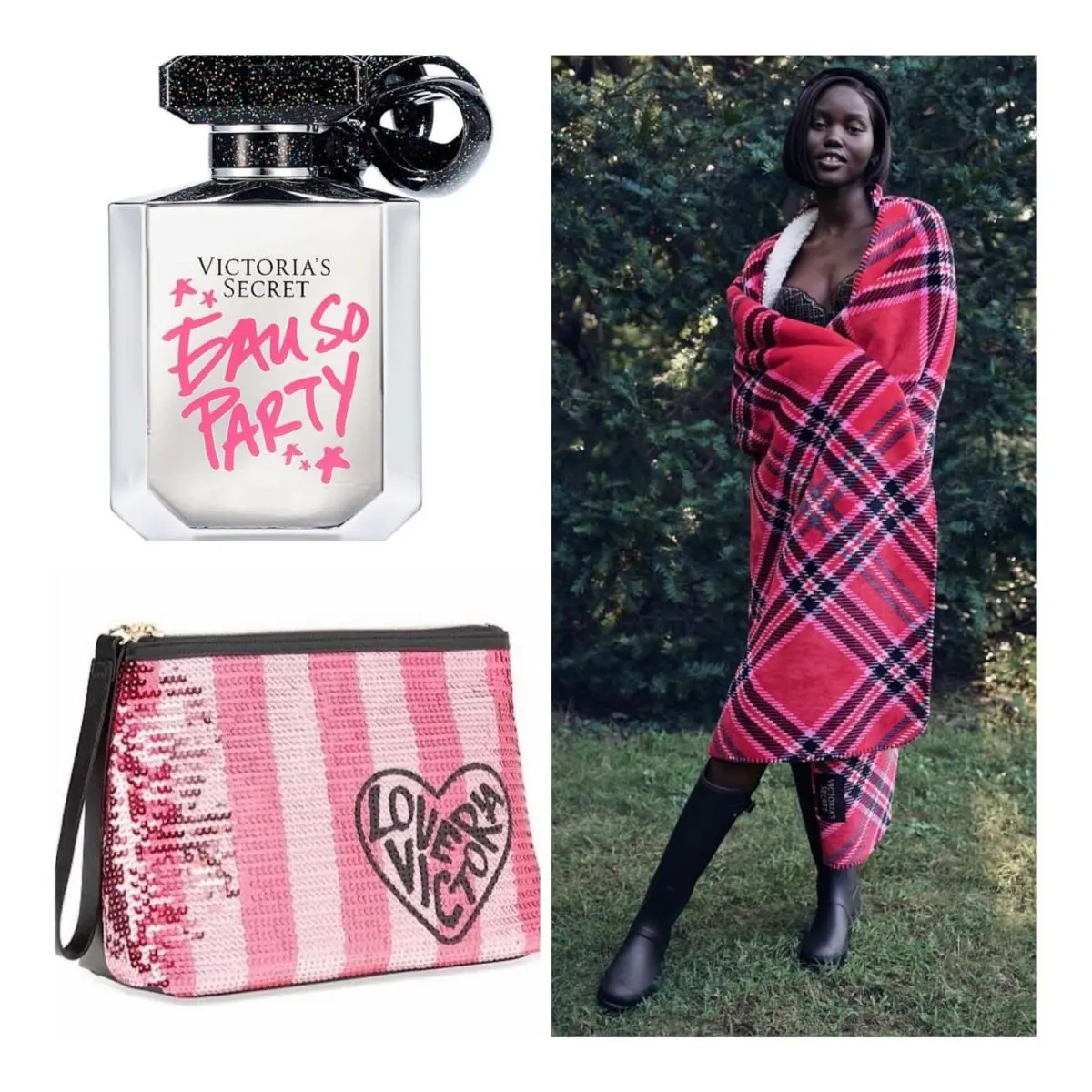 Victoria’s Secret Eau SO Party Edp 1.7 Fl.oz. / Throw Blanket / Beauty Bag
