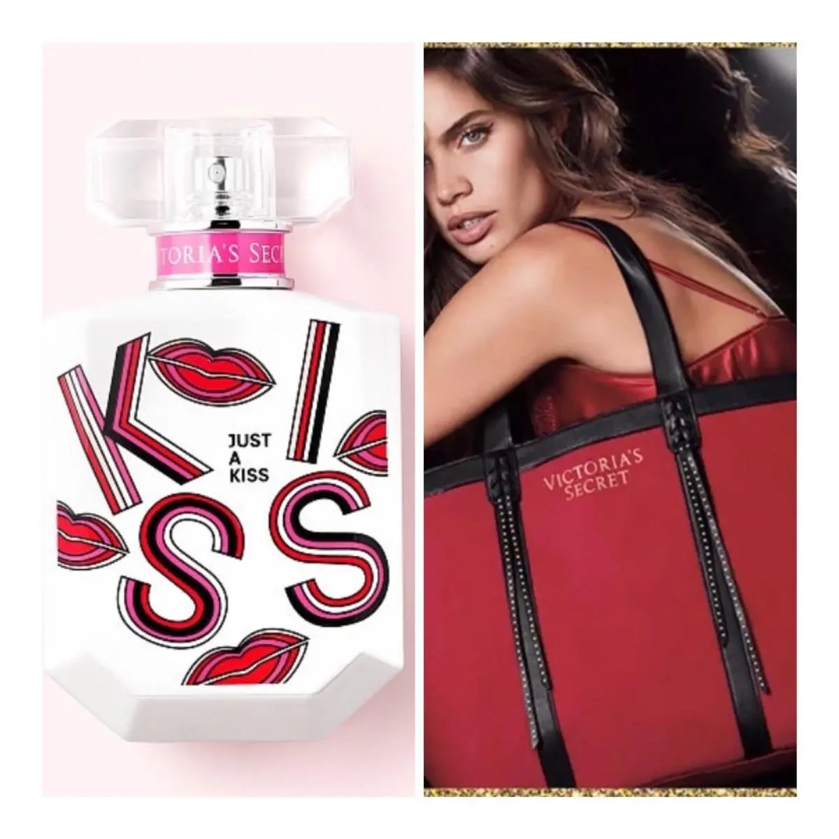 Victoria’s Secret Just A Kiss Eau de Parfum 1.7 Fl.oz. and VS Tote Bag