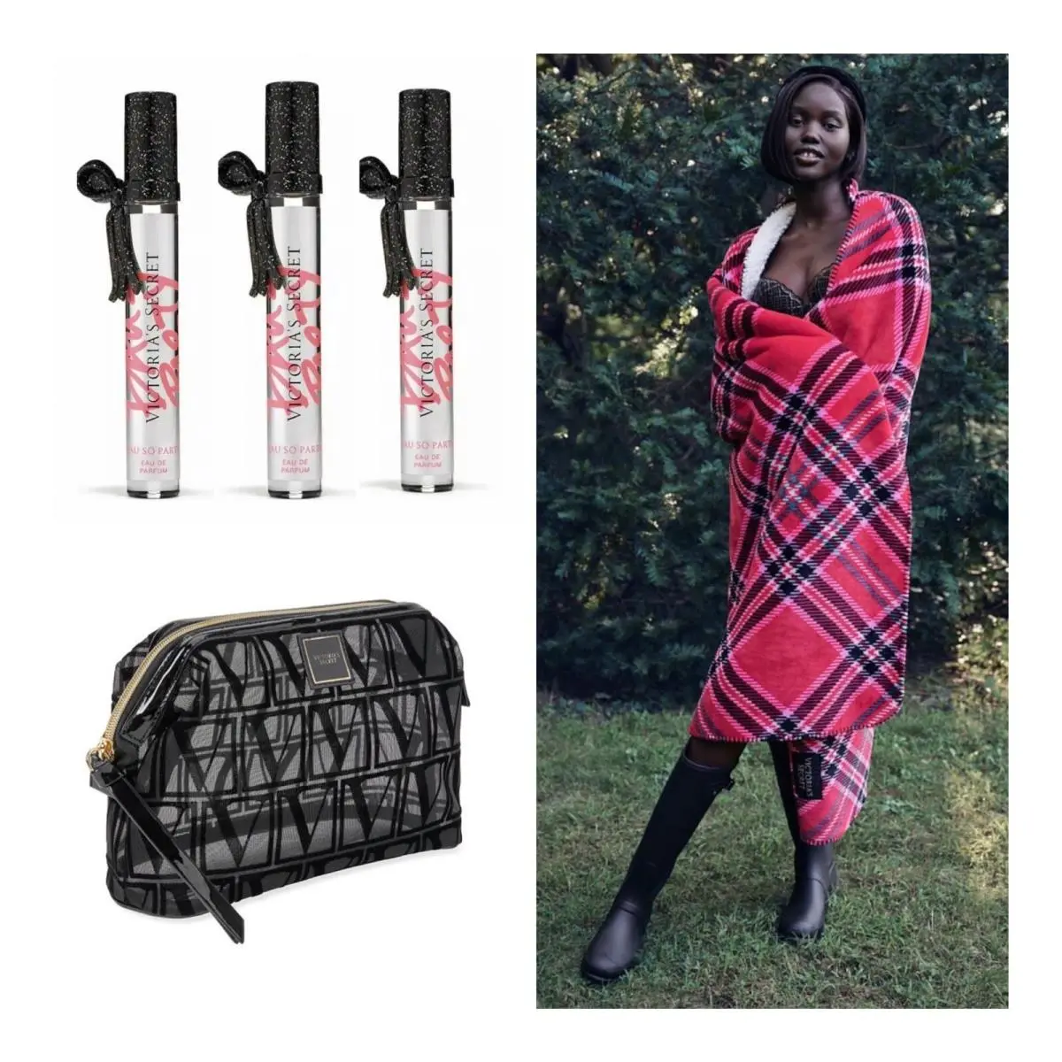 Victoria’s Secret Eau SO Party Edp Rollerball 3 / Beauty Bag / Throw Blanket