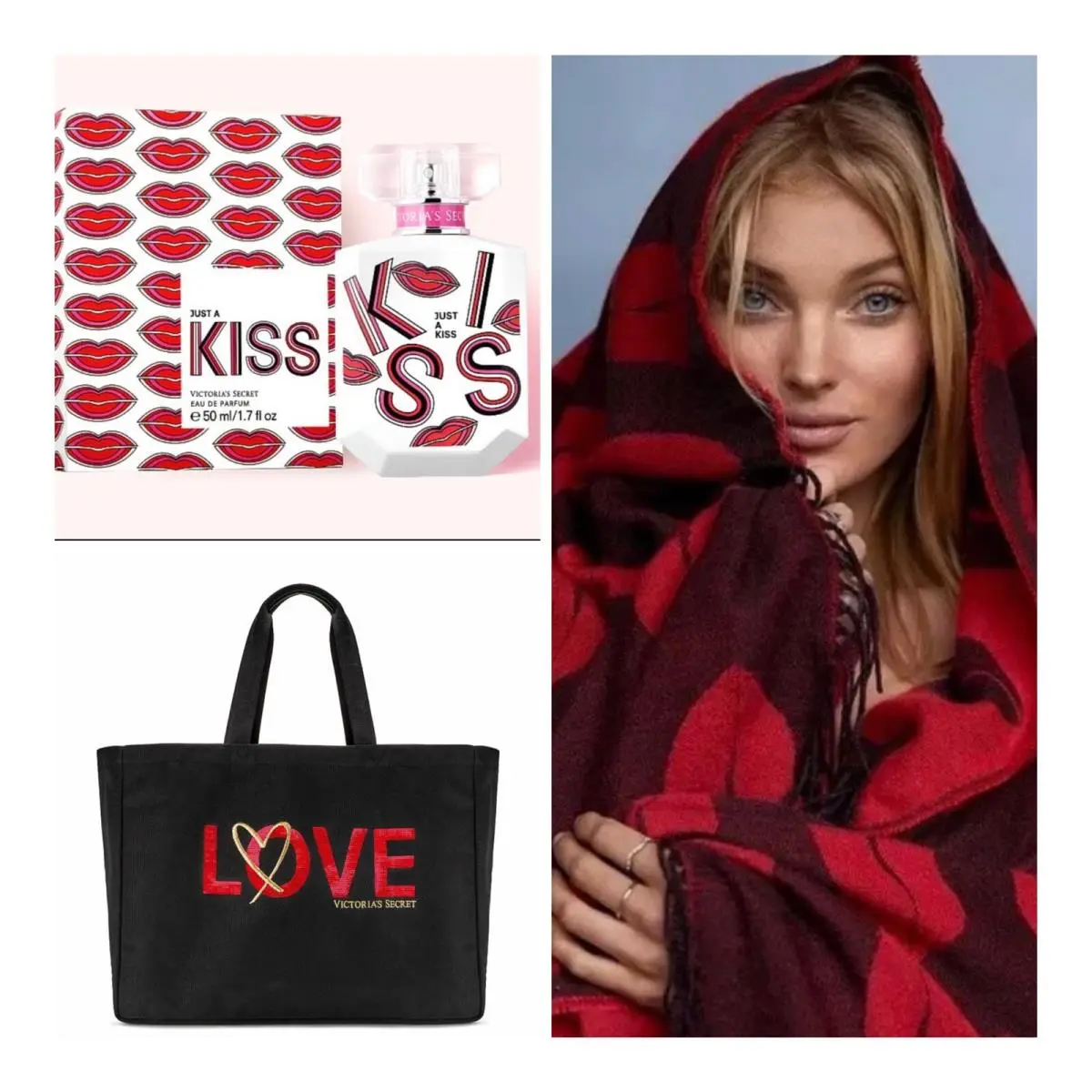 Victoria’s Secret Just A Kiss Eau de Parfum 1.7 Fl.oz. /vs Tote Bag /blanket