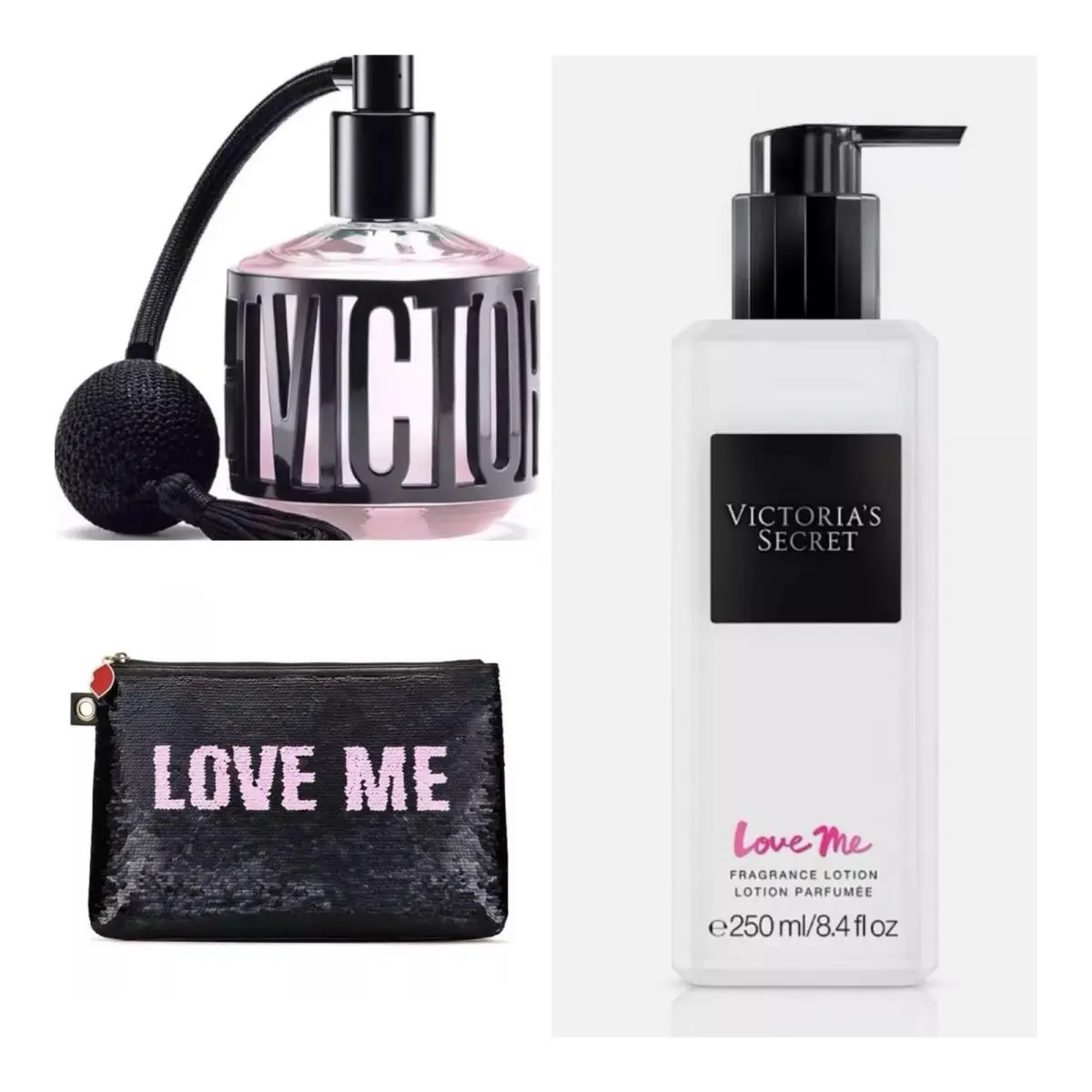 Victoria`s Secret Love ME Eau de Parfum 1.7 Fl.oz. / Lotion / VS Beauty Bag