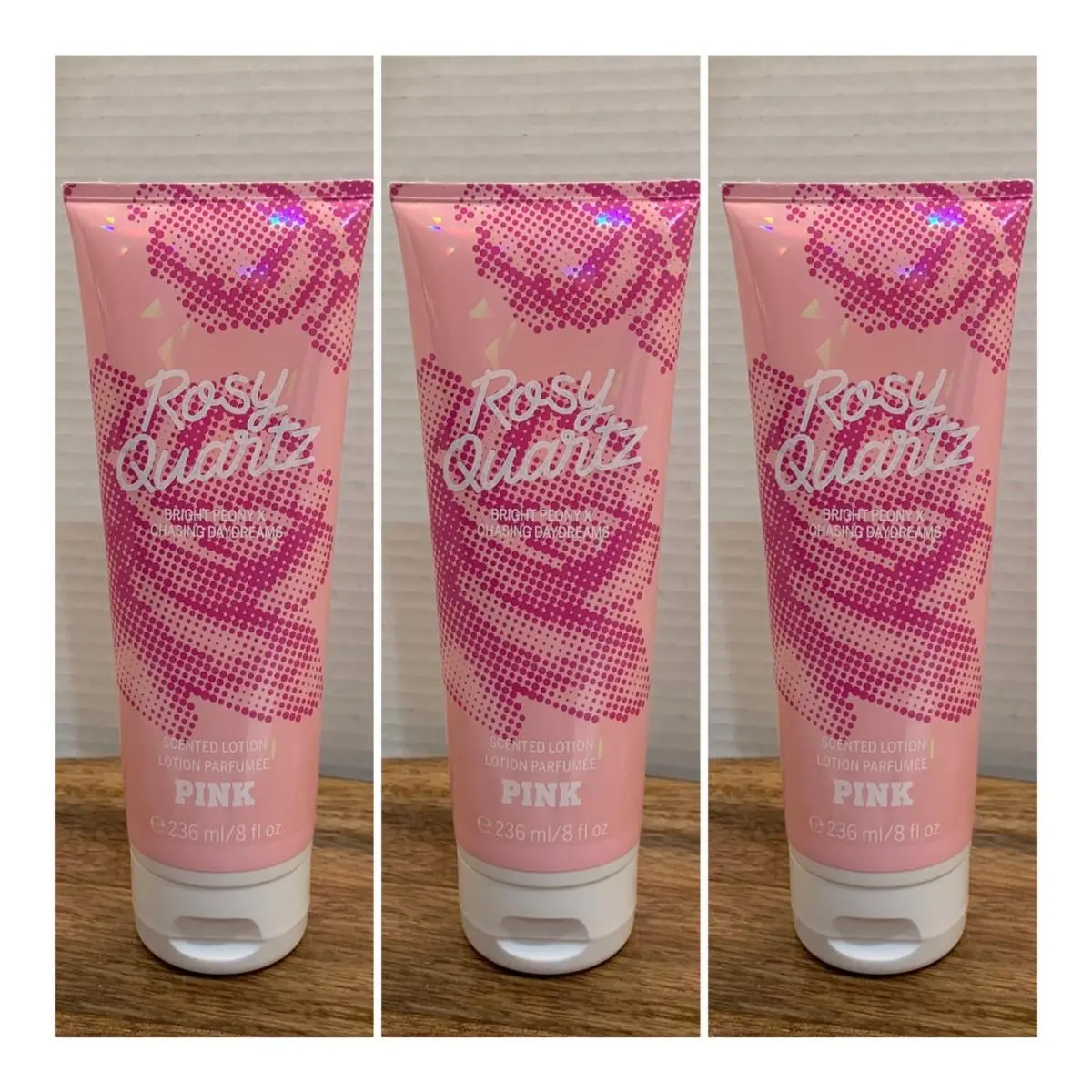 Victoria’s Secret Pink Rosy Quartz Scented Lotion 8 Fl.oz. Lot of 3