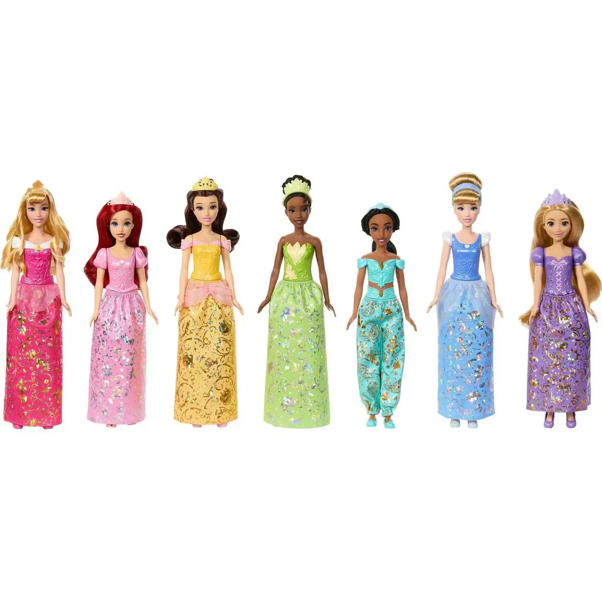 Disney Princess Collection 7 Set Sparkling Fashion Dolls 11 H with Accessories