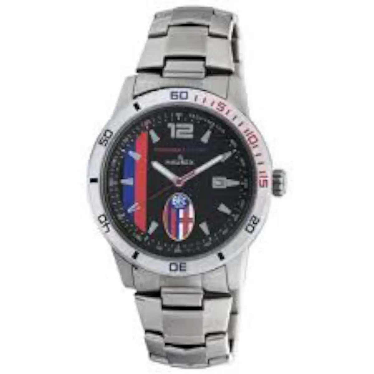 Haurex Italy BC355UBN Mens Premiere Tachymeter Watch 30m Stainless Steel