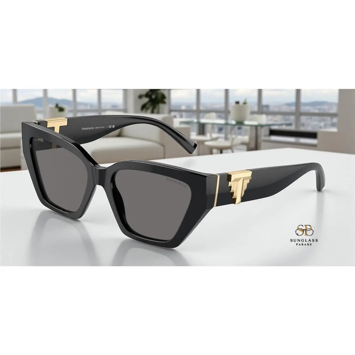 Tiffany TF4218 800181 Black Dark Grey Polarized Polarized 55mm Womens Sunglasses