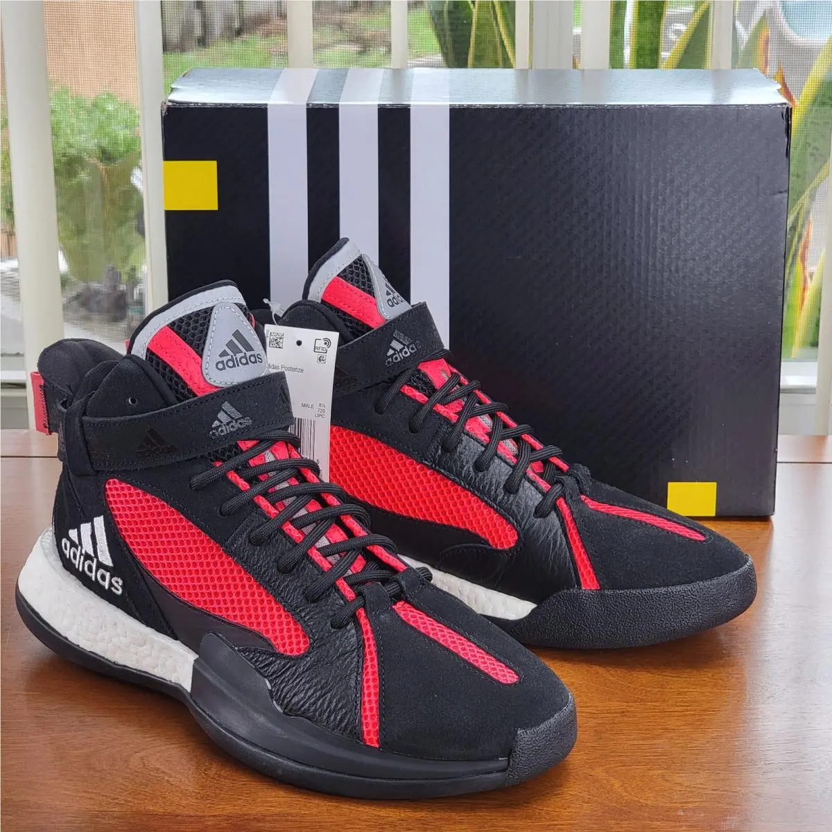 Adidas Posterize EG8879 Black / Red / Silver Size 9 Men`s Basketball Shoes