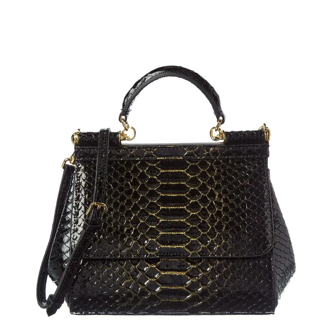 Tiffany Fred Paris Python-embossed Leather Satchel Women`s Black
