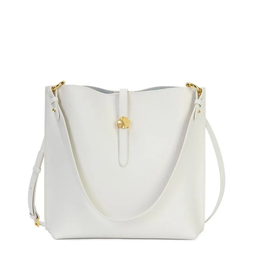 Tiffany Fred Paris Smooth Leather Shoulder Bag Women`s White