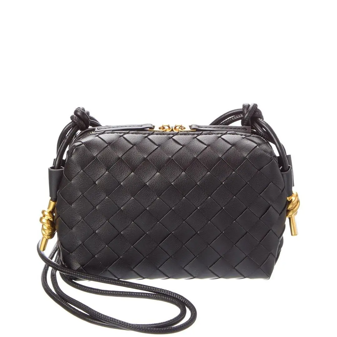 Tiffany Fred Paris Woven Leather Crossbody Women`s Black