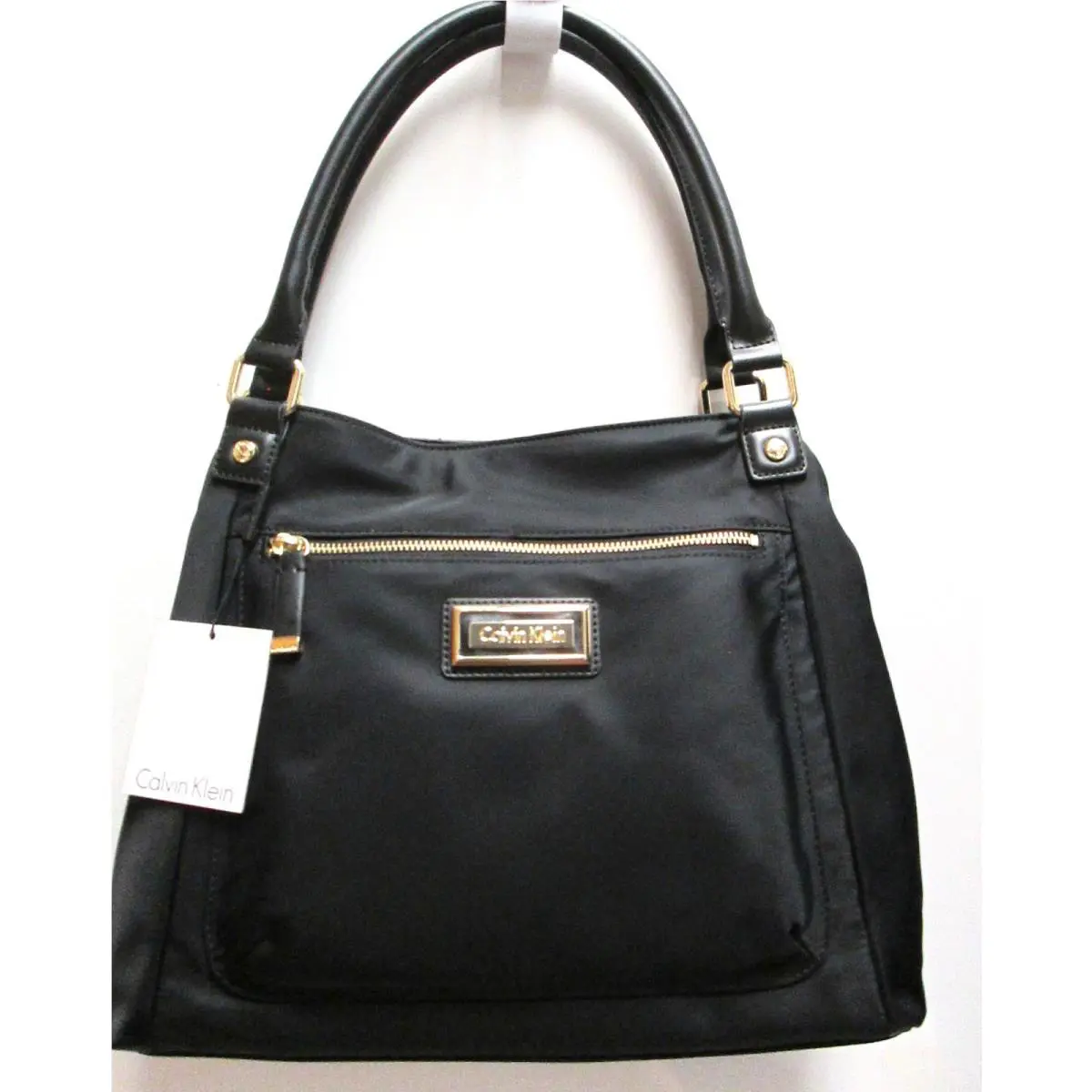 Calvin Klein Women`s Nylon Hobo Tote Handbag Black