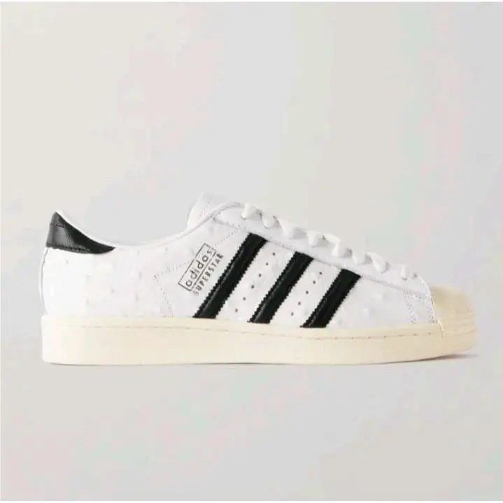 Adidas Originals Superstar Vintage Ostrich Effect Leather Sneakers Women8 White
