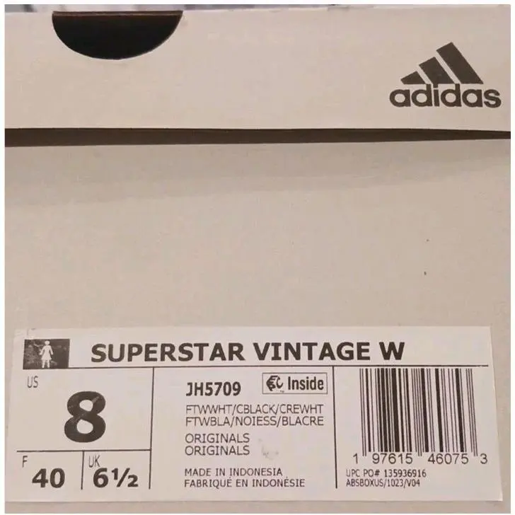 Adidas shoes - ADIDAS ORIGINALS Superstar Vintage Ostrich Leather Sneakers - White (UPC: 197615460753) 5