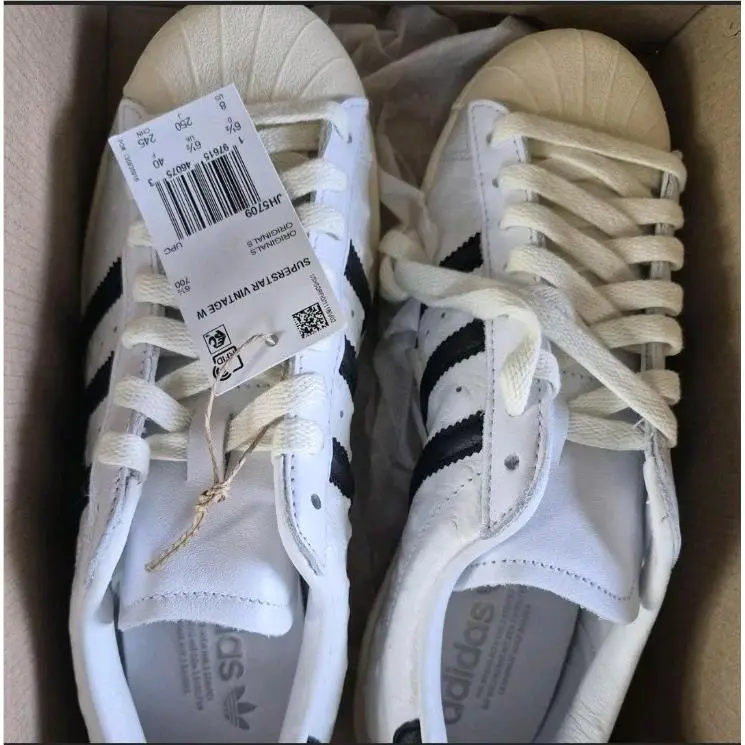 Adidas shoes - ADIDAS ORIGINALS Superstar Vintage Ostrich Leather Sneakers - White (UPC: 197615460753) 0