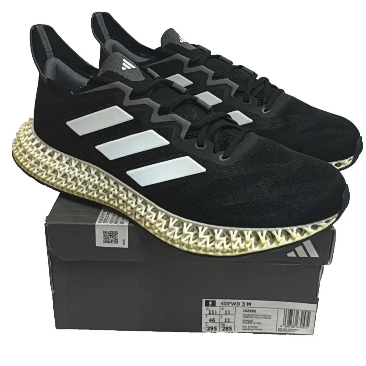 Adidas 4D Black Running Sneakers Fwd Trainers Running Performance Shoes Men 11UK