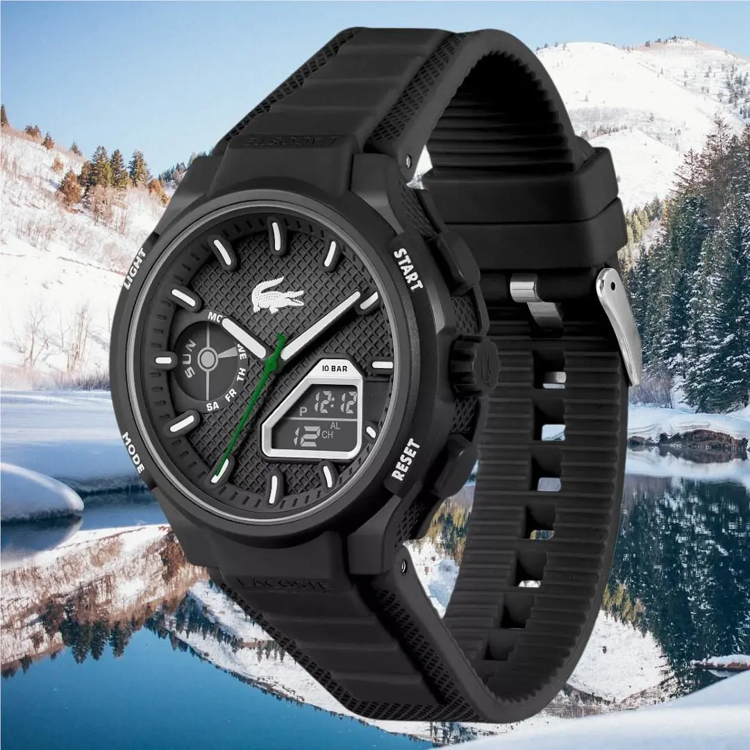 Lacoste LC33 Analog Digital Black Mens Watch 45mm 2011365 Hot