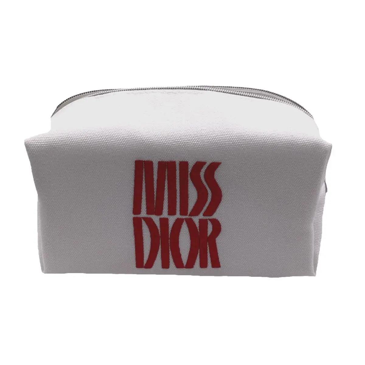Christian Miss Dior White Vanity Clutch Makeup Pouch Cosmetic Zip Bag Gift