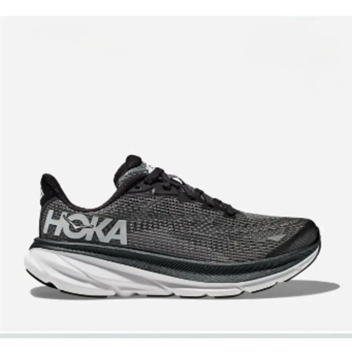 Youth Size 6.5MD Hoka One Clifton 9 1131170 Bwht Black Running Shoes