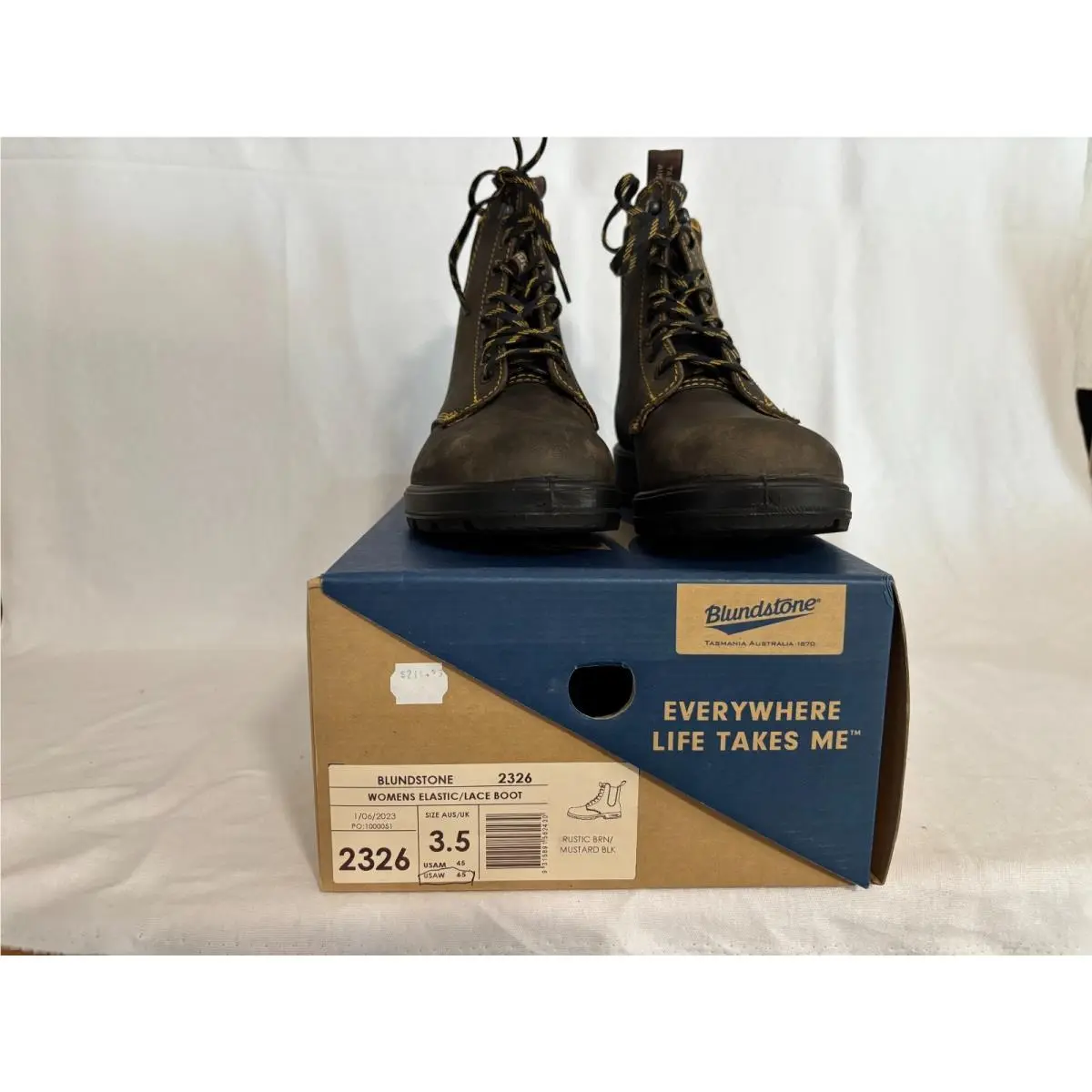 Newus Size 6.5 Women`s Blundstone 2326 Lace-up Leather Boots Rustic Brown