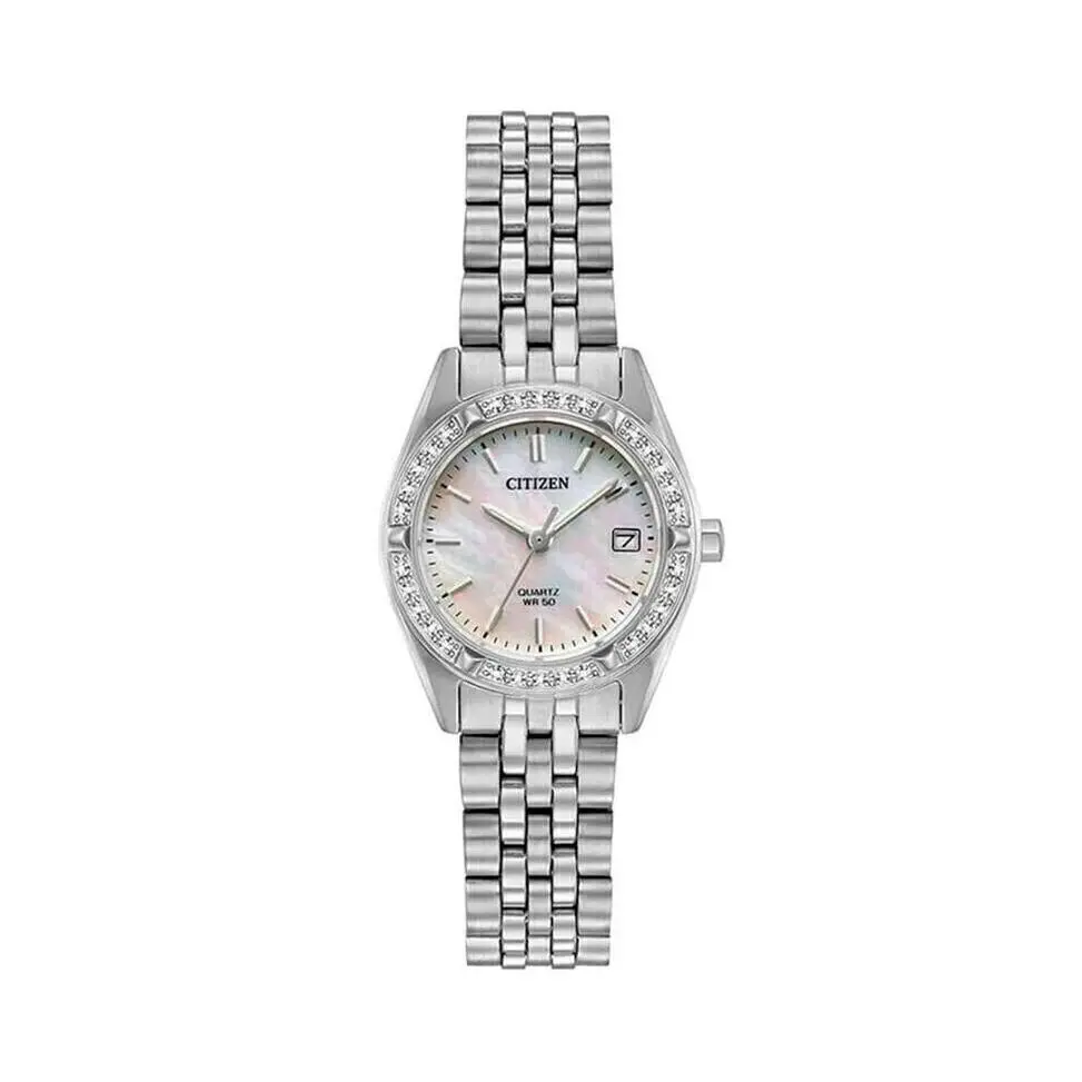 Citizen Ladies Quartz Crystal Mother of Pearl Dial Watch - EU6060-55D