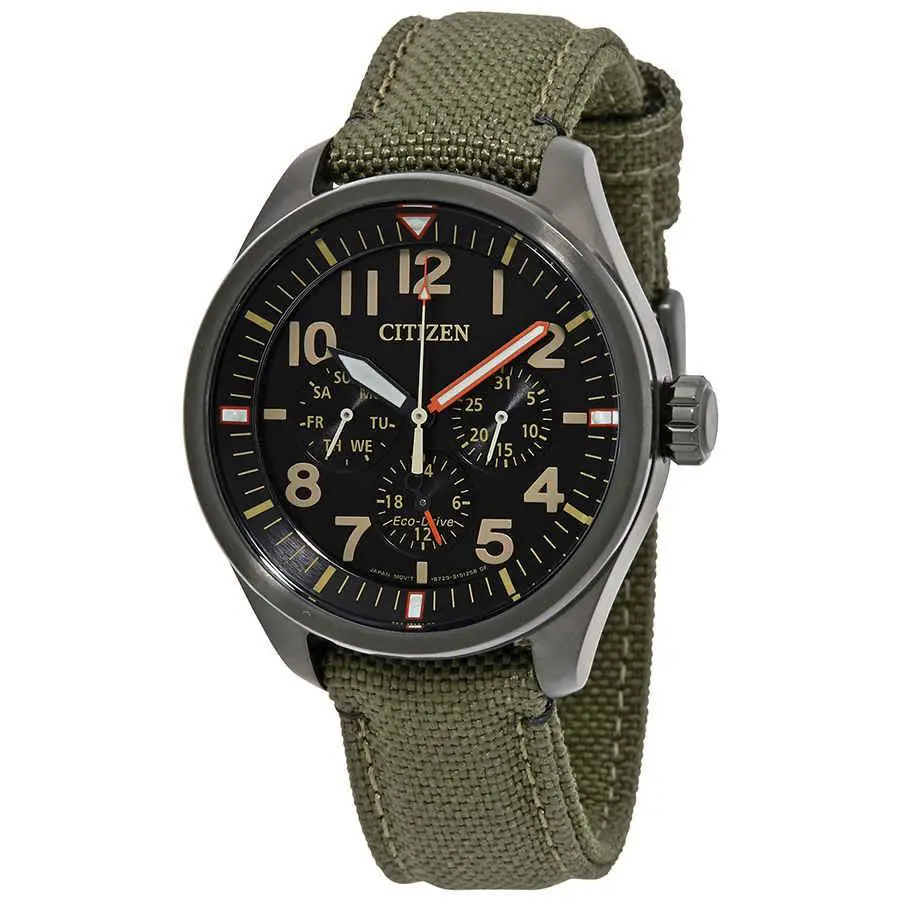 CZBU2055-16E Citizen Chandler Men`s Multifunction Nylon Watch BU2055 - Choose - Style /: Black