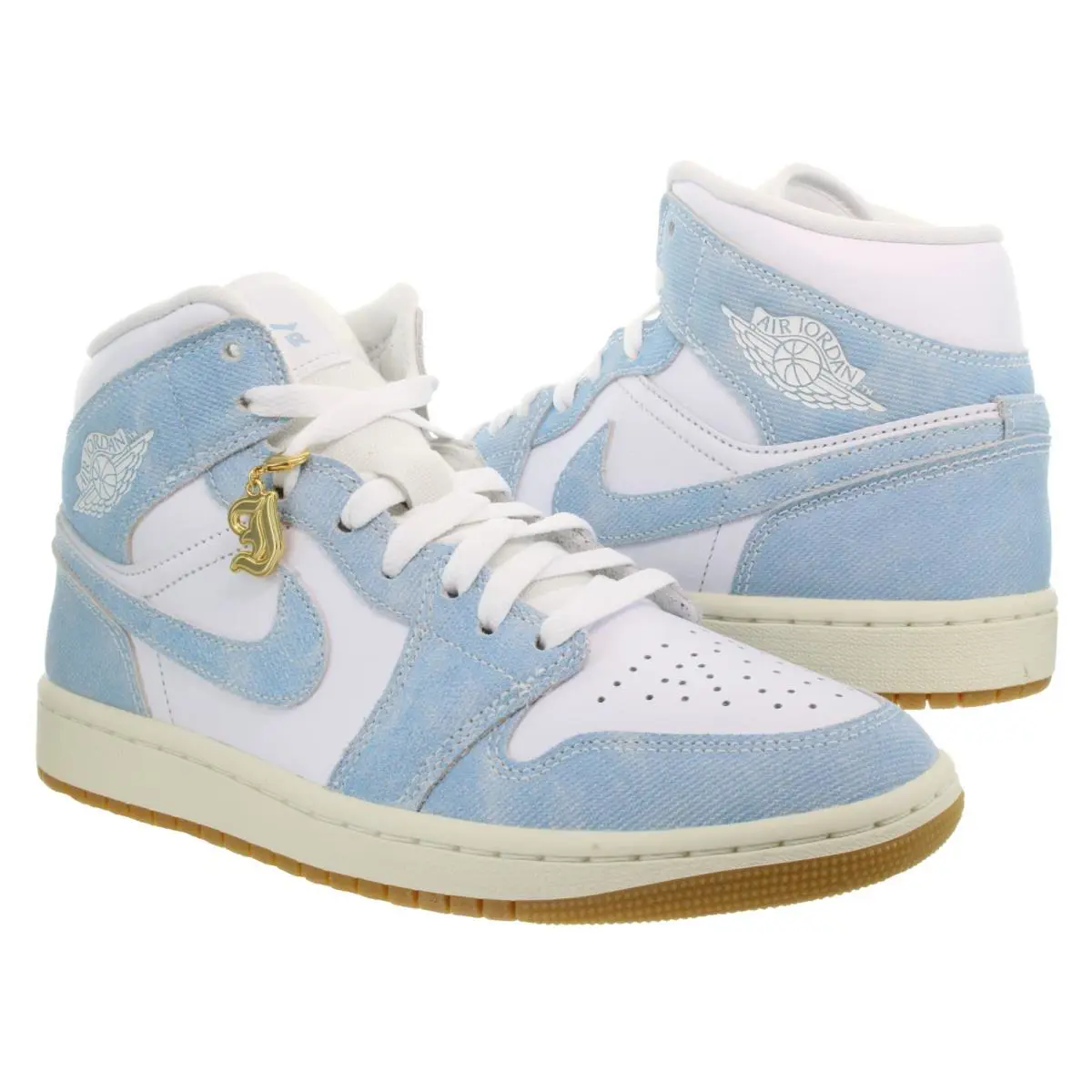 Nike shoes - Nike Air Jordan 1 Mid Denim - HQ2005 100 - White, Worn Blue, Sail, Gum Light 3