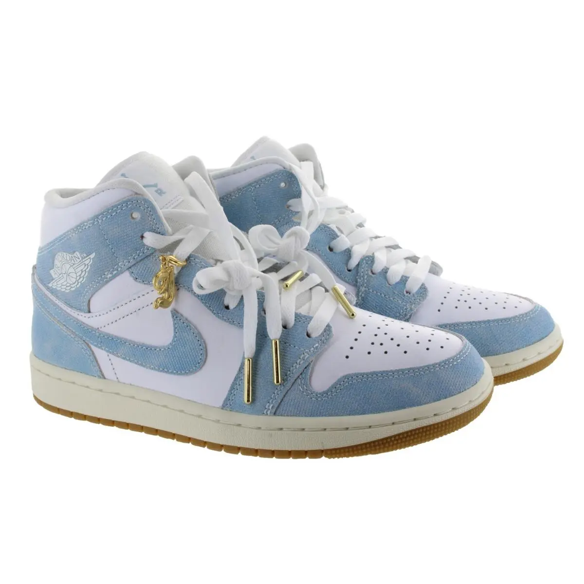 Nike shoes - Nike Air Jordan 1 Mid Denim - HQ2005 100 - White, Worn Blue, Sail, Gum Light 24