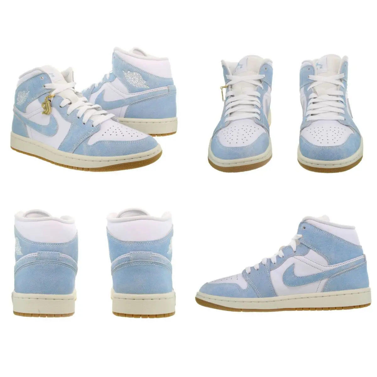 Nike shoes - Nike Air Jordan 1 Mid Denim - HQ2005 100 - White, Worn Blue, Sail, Gum Light 15