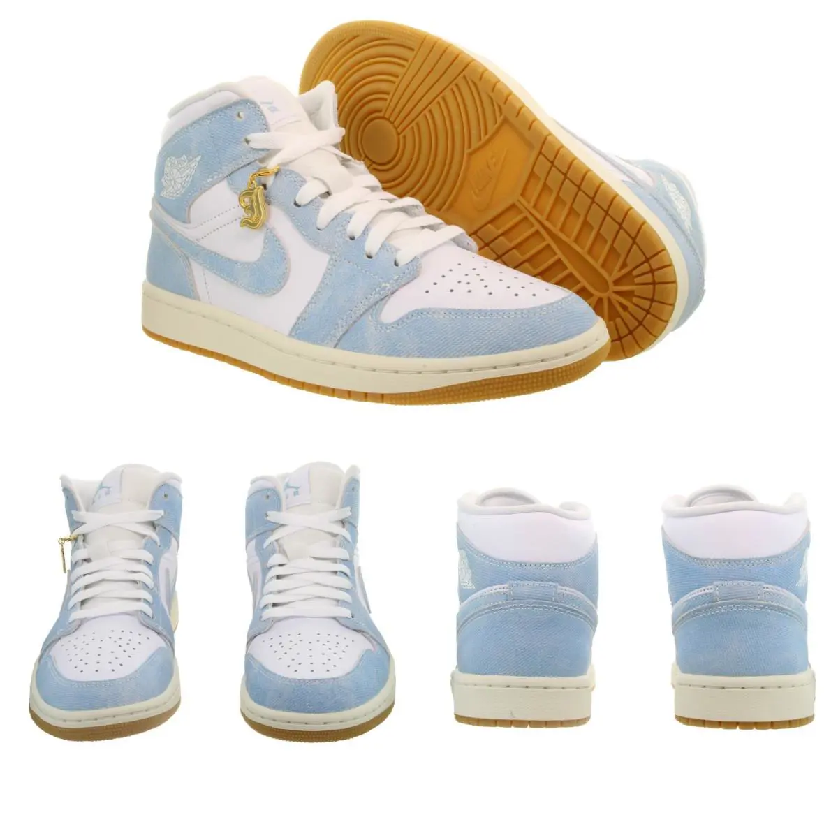 Nike shoes - Nike Air Jordan 1 Mid Denim - HQ2005 100 - White, Worn Blue, Sail, Gum Light 17