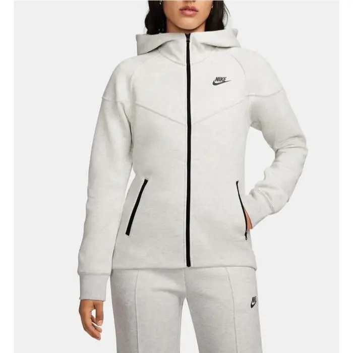 Nike clothing - Nike Sportswear Tech Fleece Windrunner Women`s Full-Zip Hoodie - FB8338-013 - LIGHT GREY/HTR/BLACK 5