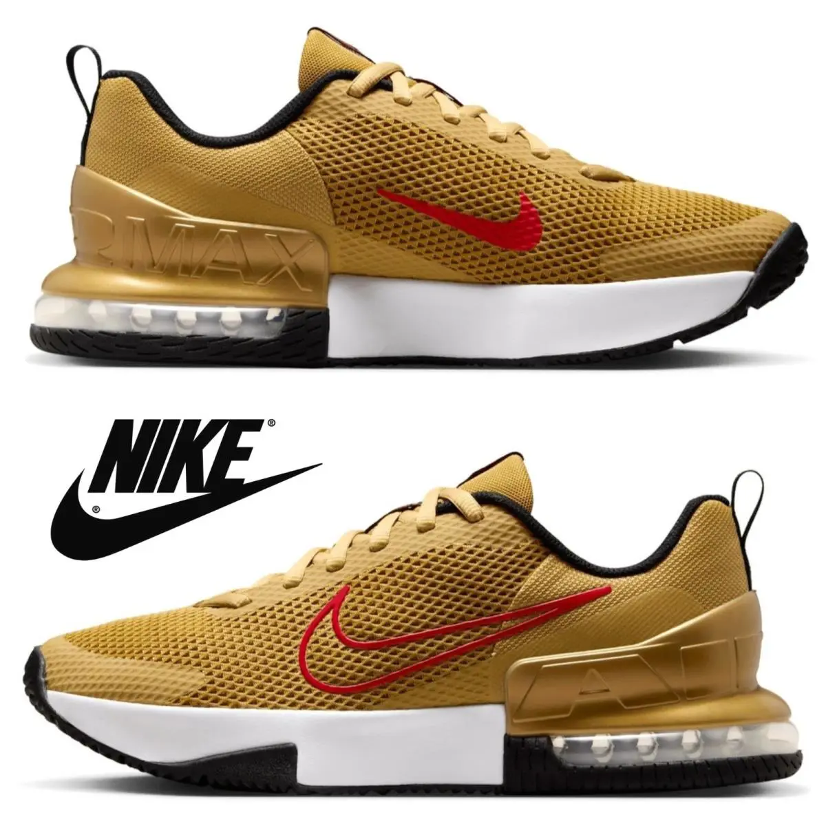 Nike Air Max Alpha Trainer 6 Men`s Training Shoes Athletic Running Sneakers Gym - Gold, Maufacturer: Platinum Tint/Iron Grey/Blue Lightning