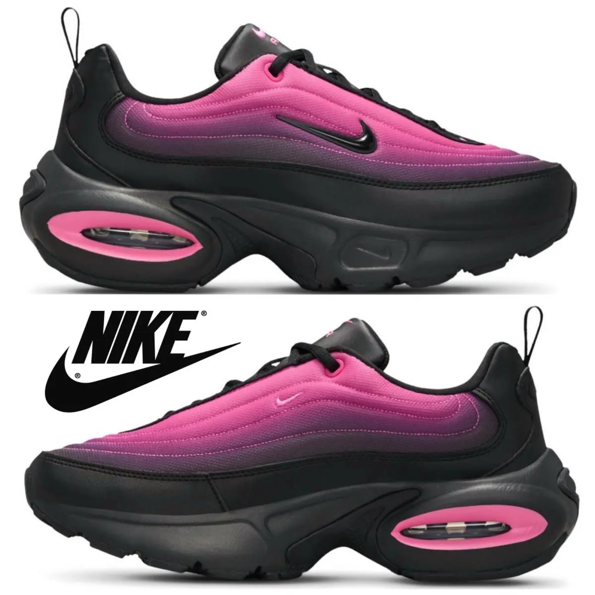 Nike Air Max Portal Women`s Shoes Running Athletic Sport Gym Comfort Sneakers - Purple, Manufacturer: Black/Black/Pinksicle