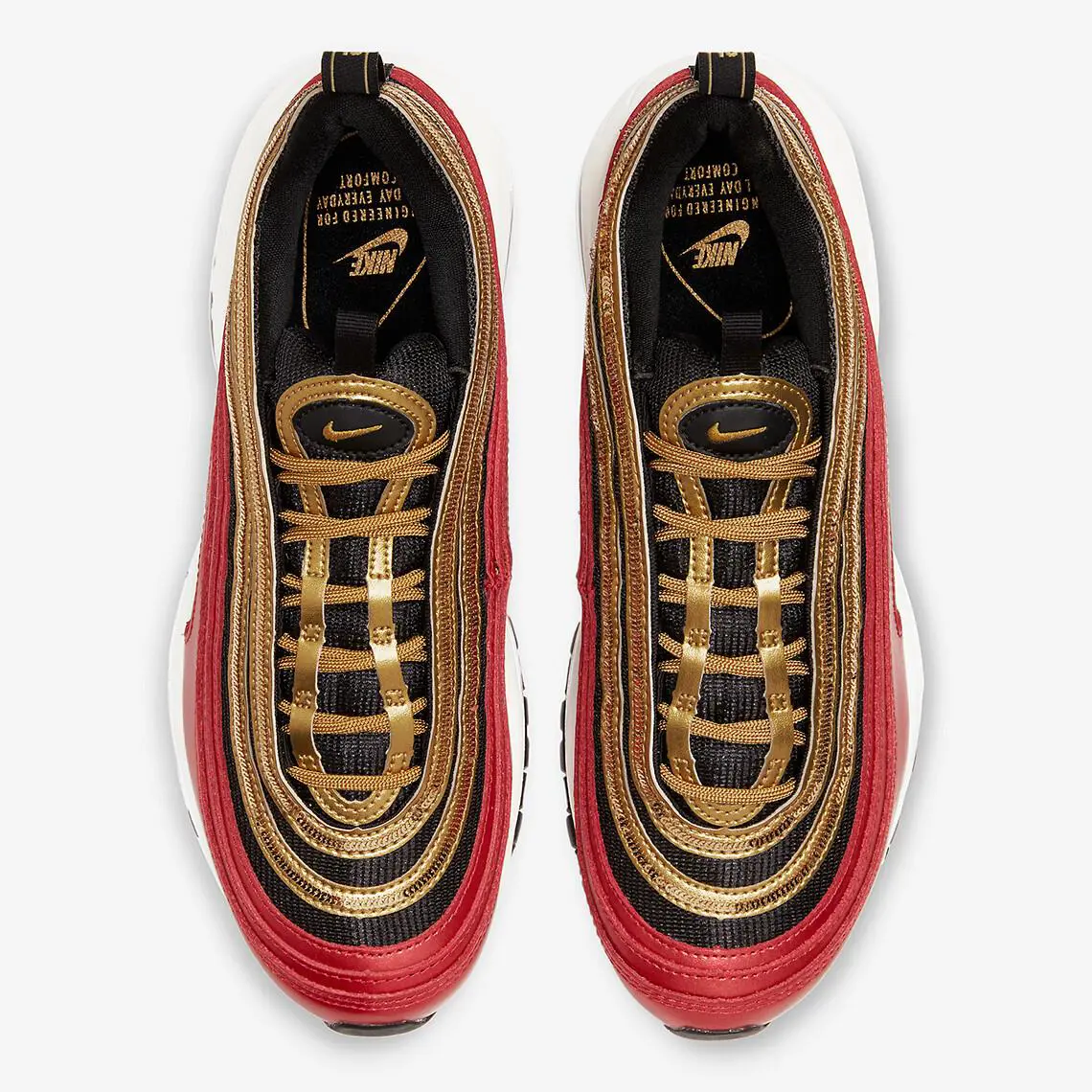 Nike shoes - University Red, Metallic Gold 2