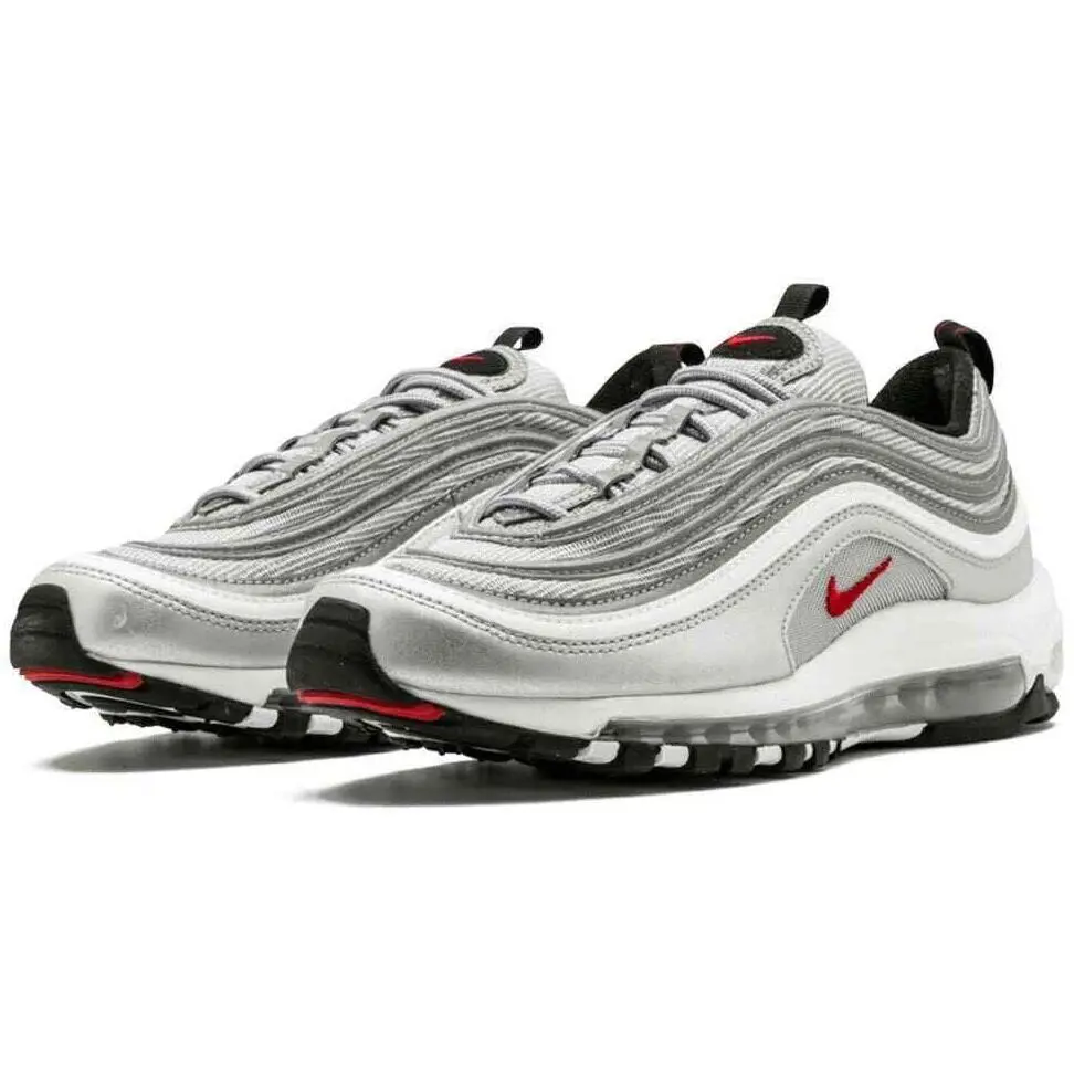 Nike Air Max 97 Silver Bullet OG Sneakers Retro Trainers Shoes Youth Men Size - Silver