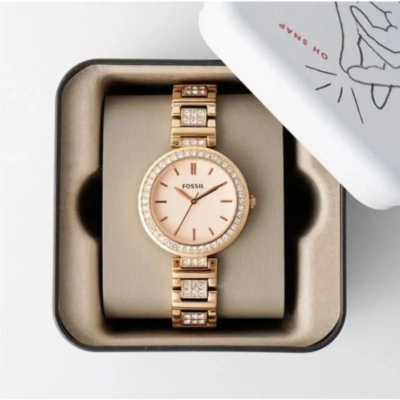 Fossil BQ3181 Karli Three-hand Rose Gold-tone Stainless Steel Watch BQW3181