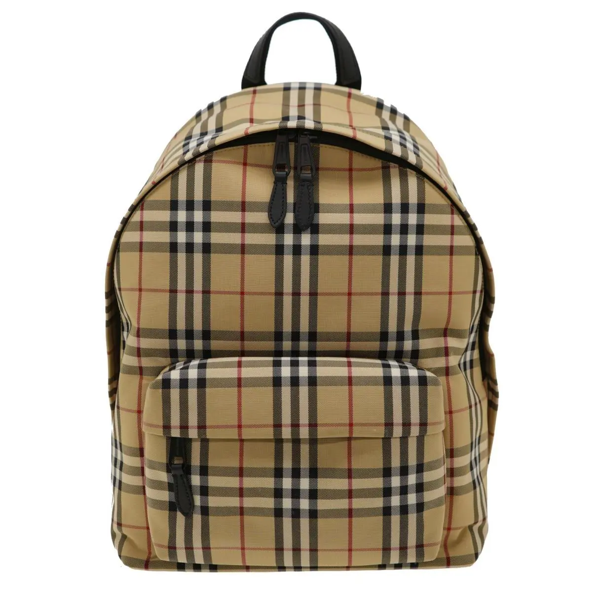 Burberry Jett Backpack Vintage Check Beige Nylon Canvas