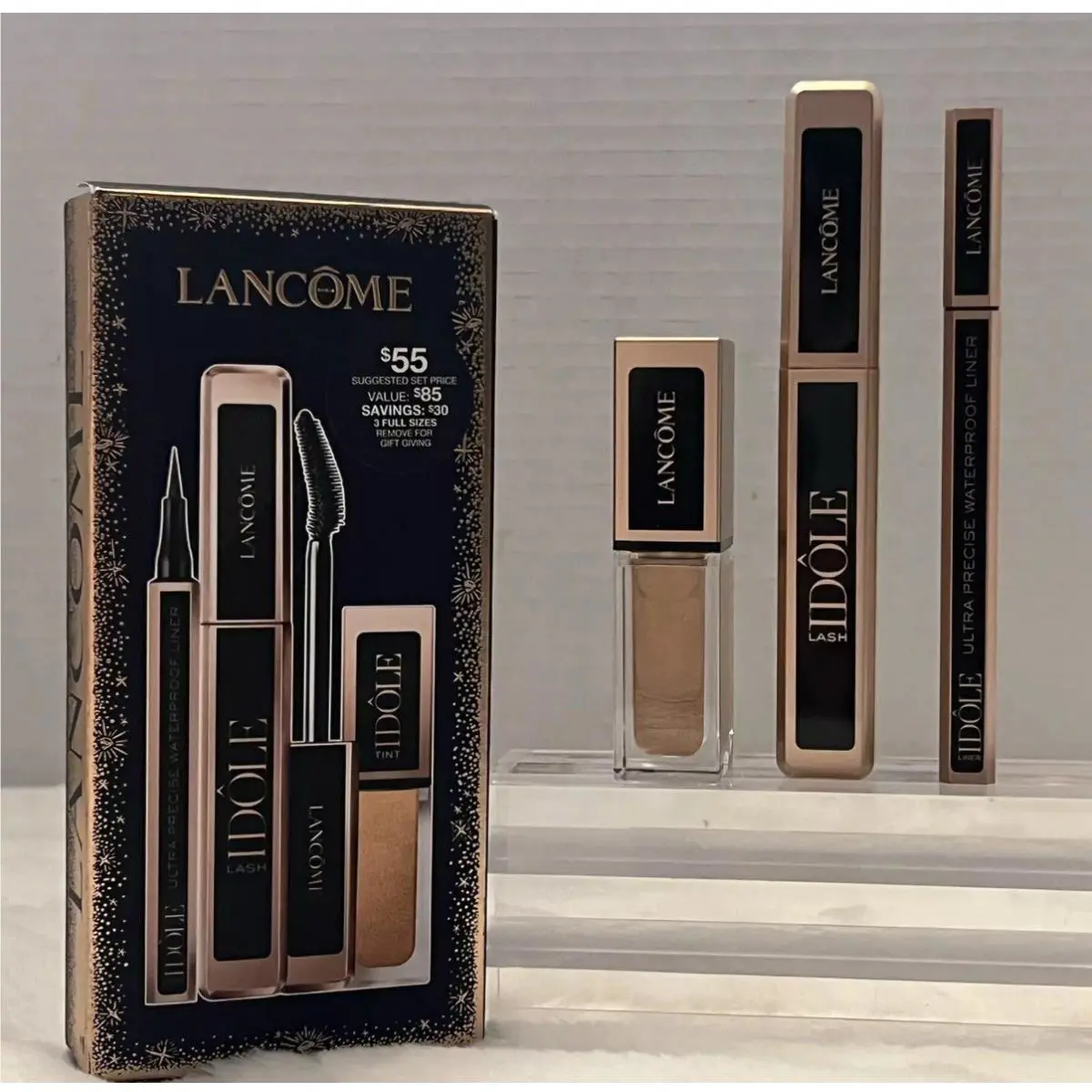 Lancome 3 Piece Idole Eyeliner Mascara Liquid Eye Shadow LE Makeup Set +bonus