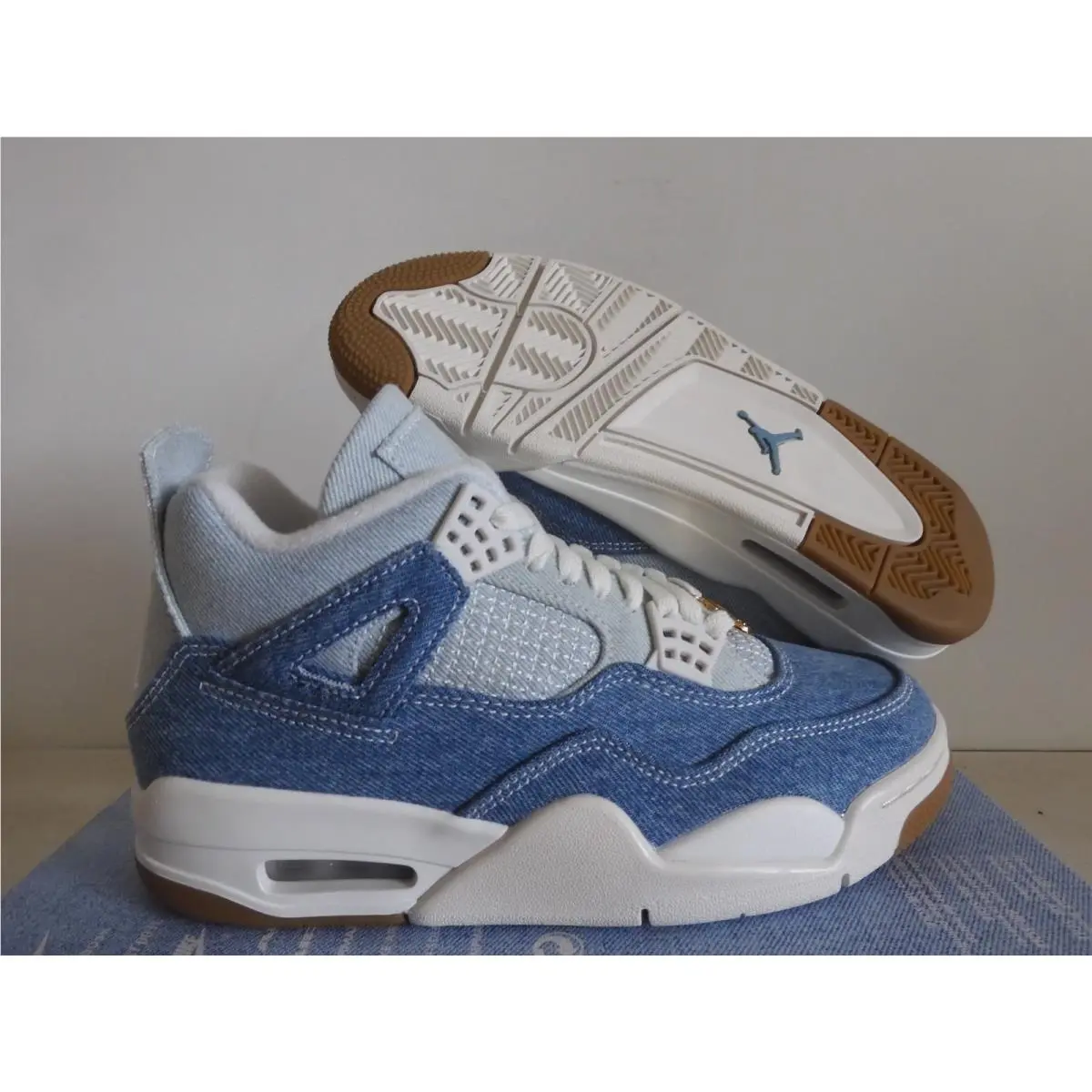 Nike Air Jordan 4 Retro Tex Worn Blue Denim-brown Womens Sz 6.5 IB6716-100