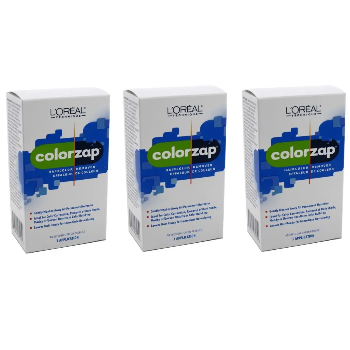 BL Loreal Color Zap Haircolor Remover 1-Application X 3 Packs