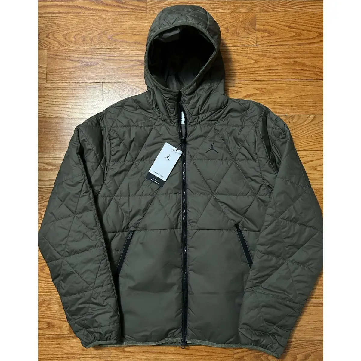 Mens Nike Air Jordan Sport Therma-fit Jacket S Olive Green FZ3162
