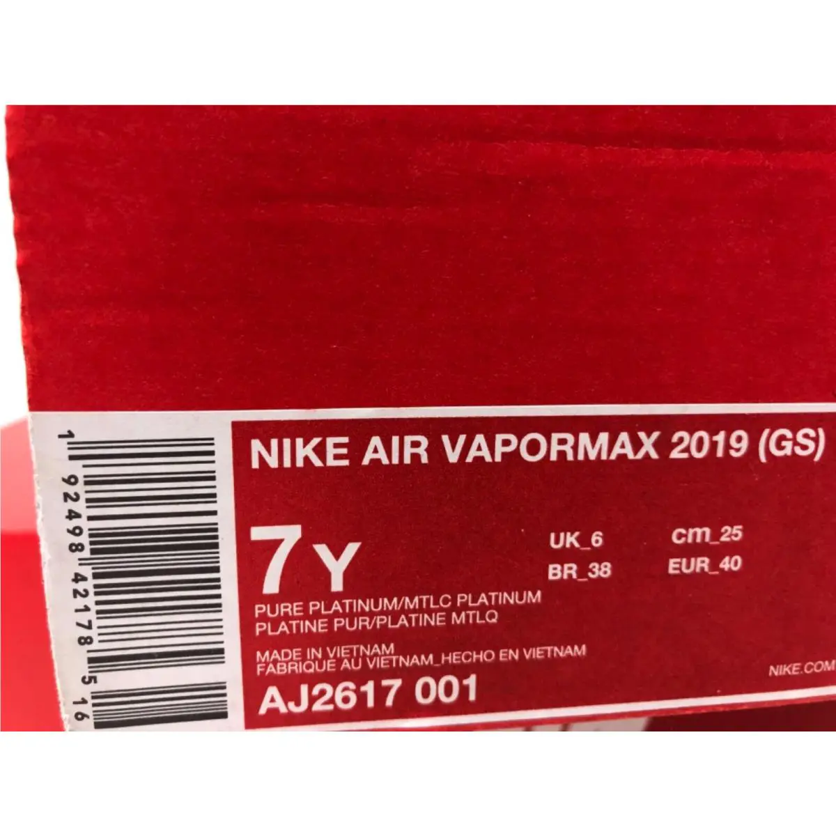 Nike shoes - AIR VAPORMAX 2019 - AIR VAPORMAX - Pure Platinum (UPC: 192498421785) 3