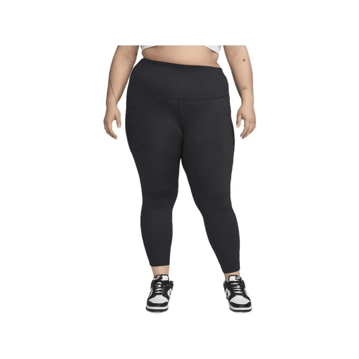 Nike One Women`s High-waisted 7/8 Leggings w Pockets Black Xxxl