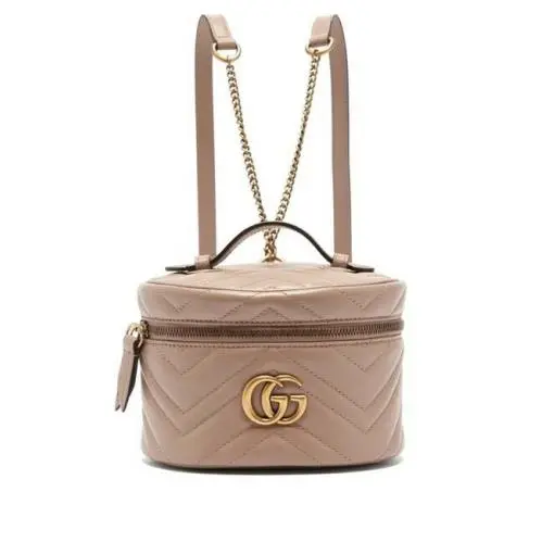 Gucci Marmont Violet Old Rose GG Backpack Italy Travel Backpack Quilted