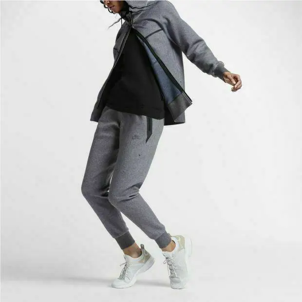 Women`s Nike x Kim Jones Tech Fleece Full Zip Hoodie S Gray Sweatshirt - Gray