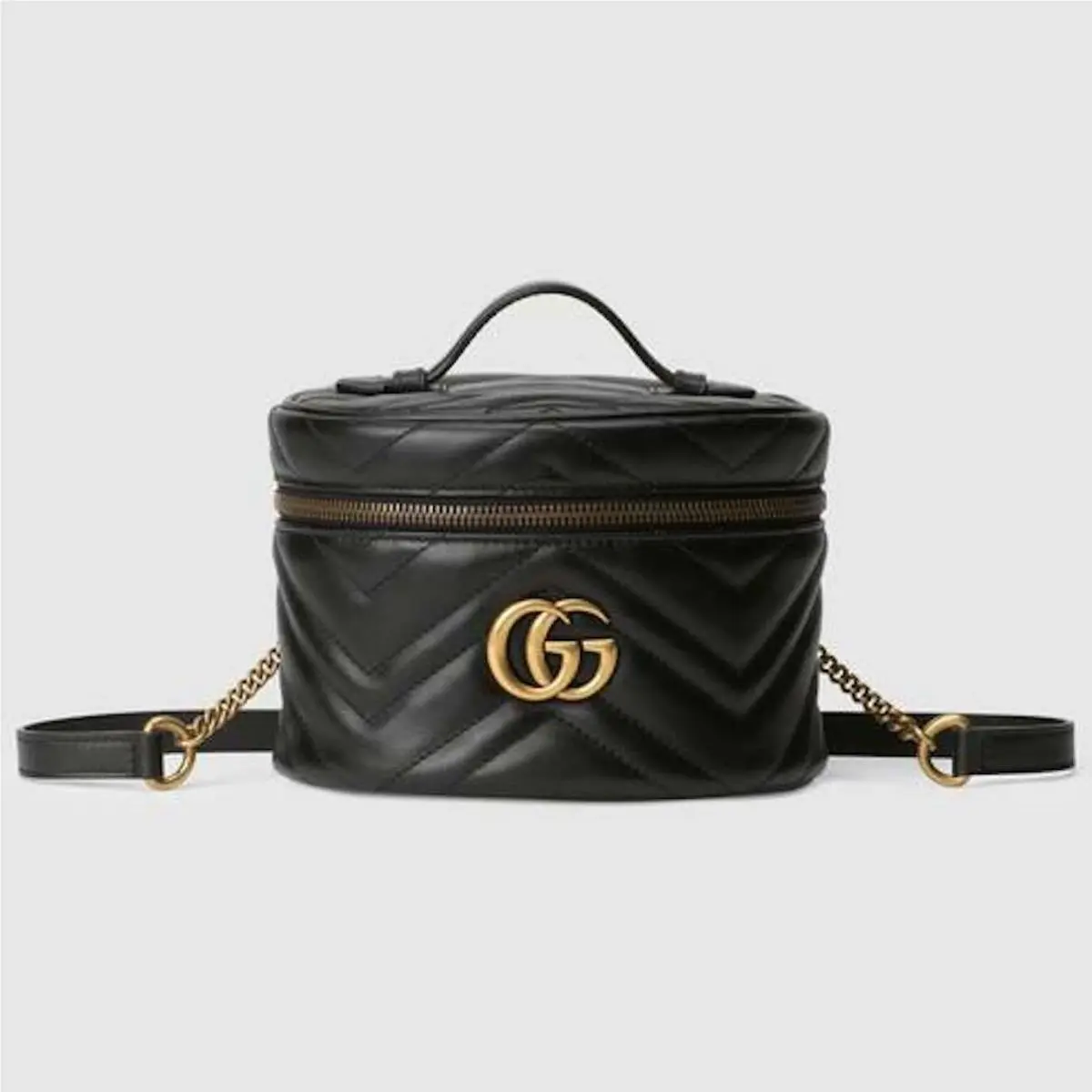 Gucci Marmont Black GG Backpack Italy Travel Backpack Small Bag Quilted
