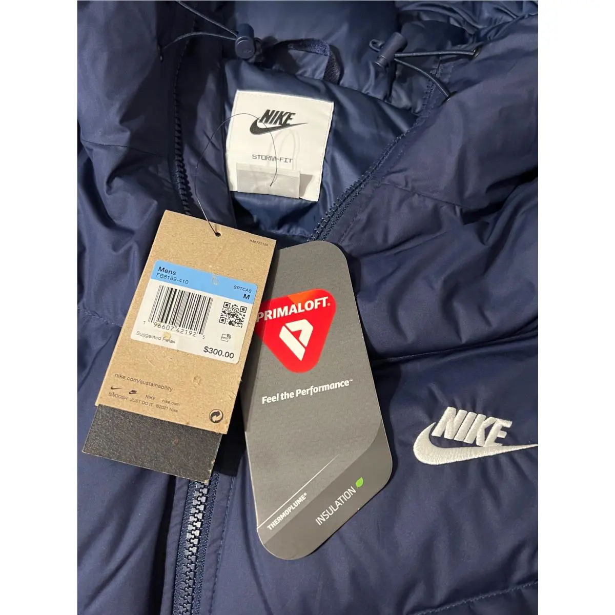 Nike clothing - Nike Windrunner Primaloft Parka Jacket - FB8189 410 - Midnight Navy Blue & White (UPC: 196607421925) 5
