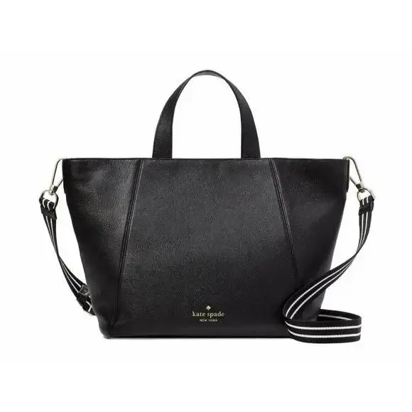 Kate Spade Rosie Satchel Tote Bag Black Leather Crossbody Purse