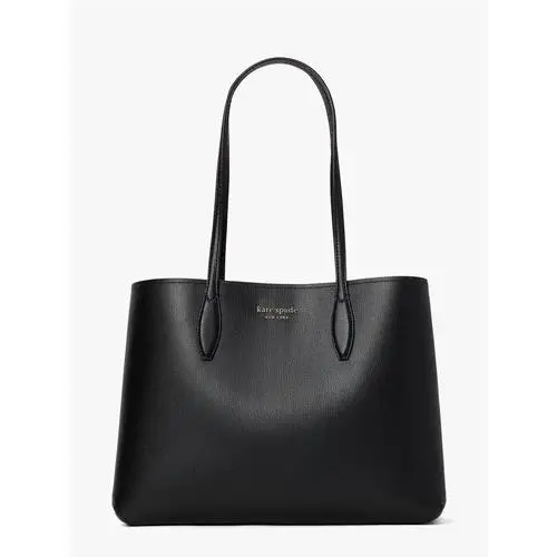 Kate Spade All Day Large Leather Tote w/ Polka Dot Pouch Black