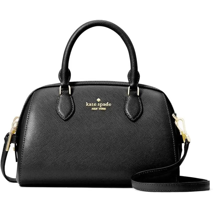 Kate Spade Madison Duffle Satchel Crossbody Bag KI830 Black Saffiano Leather